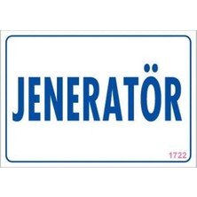 Jeneratör Uyarı Levhası 17,5X25 KOD:1722