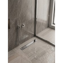 Titanium Design 40 cm Krom Duş Izgara Kanalı/yer Süzgeci