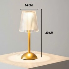 sbodurhome Ieg™ Uzun Klasik Çizgili Model LED Masa Lambası – Dokunmatik, 3 Renk Işık Modlu, Şarjlı De