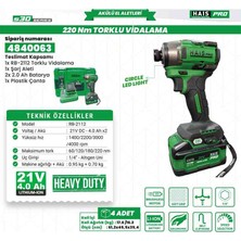 Hais Pro RB-2112 Akülü Vidalama Darbeli 21V 4.0 Ah S30