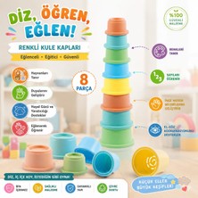 Depomiks Avm 8 Parça Renkli Kule Bardakları Eğitici Oyuncak – Çocuklar Için Duyusal ve Eğitici Zeka Oyunu