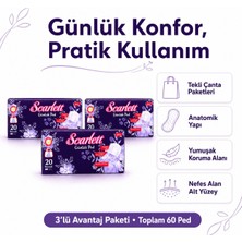 Scarlett Günlük Ped Normal 3’lü Avantaj Paketi 20’li x 3 – Toplam 60 Ped