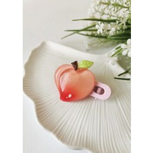 Halley Concept Şeftali Figürlü Pembe Pensli Çocuk Tokası 6 x 4,5 cm