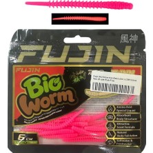 Fujin Bio Worm 6cm Kokulu Sıvılı Lrf Silikon Yem 18 Adet Pink Fluo