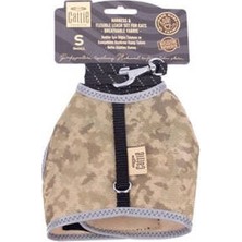 Gees Global Havalı Dokuma Kedi Göğüs ve Gezdirme Tasması Small Kamuflaj 1X20-30 cm