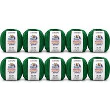 Oxford İplik 10'lu Paket Oxford Baby Cotton Amigurumi Punch 50GR/150M NO:130 Türbe Yeşil