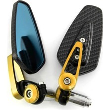 Bay Motosiklet Gidon Aynası Sarı (Mavi Cam) Karbon Tip Universal