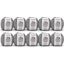 Oxford İplik 10'lu Paket Oxford Baby Cotton Amigurumi Punch 50GR/150M NO:210 Gri