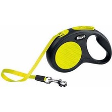 Gees Global New Neon Otomatik Şerit Köpek Gezdirme Tasması Large 5 mt Sarı