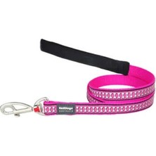 Gees Global Reflektörlü Kemik Desenli Pembe Köpek Uzatma Tasması Medium 20 mm 1,2 mt
