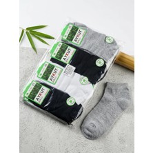 Efem İç Giyim Erkek Dikişsiz Düz Karışık Renk Bambu Patik Çorap 12'li Paket