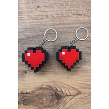 Ufak Bi Dükkan 2 Adet Minecraft Clickerlı Kalp Anahtarlık