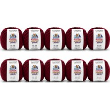 Oxford İplik 10'lu Paket Oxford Baby Cotton Amigurumi Punch 50GR/150M NO:080 Bordo