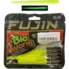 Fujin Bio Worm 6cm Kokulu Sıvılı Lrf Silikon Yem 18 Adet Chartreuse Fluo