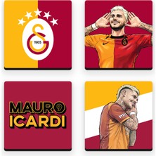 Galatasaray Mauro Icardi Ahşap Bardak Altlığı (4'lü Set) - Lisanslı Orijinal