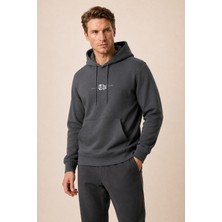 Redline Thenk Yeni Sezon Erkek Regular Fit Kapüşonlu Sweatshirt Antrasit