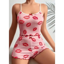 Efem İç Giyim Kadın Pamuklu Şortlu Pijama Takımı Rahat Gecelik
