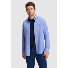 U.S. Polo Assn. Erkek Saks Uzun Kollu Basic Gömlek 50324708 VR032