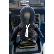 Bundeba Vites Süsü Balaklava Peluş Hoodie Kapüşonlu Araba Vites Topuz Süsü Oto Aksesuarı Vites Topuzu