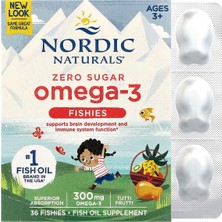 Nordic Naturals Nordıc Naturals Zero Sugar Omega-3 Fıshıes 300 Mg Omega-3 36 Fıshıes Tuttı Fruttı Ages3+