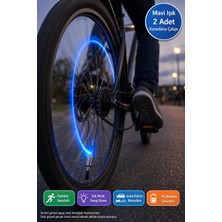 Toyfest Mavi LED Işıklı Sibop Kapağı Hareket Sensörlü Araba Bisiklet Motosiklet Tekerlek Işığı 2 Adet