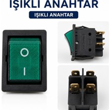 Universal M3LFS- Tekli Geniş Işıklı Anahtar Yeşil 1-0-2