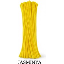 Jasminya 25 Adet Açık Sarı Şönil, Eğitici Şönil, Tüylü Tel El Işi Malzemesi 30CM