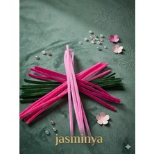 Jasminya 100 Adet Çiçek Şönil Seti Eğitici Tüylü Tel Elişi Malzemesi Fuşya-Şeker Pembe-Pastel Pembe-Yeşil