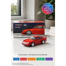 Toyfest Porsche 959 1:64 Tarmac Works x iXO Global64 Kırmızı Diecast Model Araba 1 Adet 7 cm