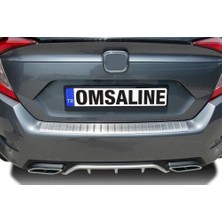 Ayrex Omsa Line Honda Civic Fc5 ile Uyumlu Krom Arka Tampon Eşiği Taşlı 2016-2021 Arası