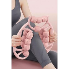 Ayrex Kas Gevşetici Masaj Aleti 18 Tekerlekli Lenf Drenaj Rulosu Bacak Kol Selülit Önleyici Pembe