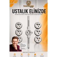 Transformacion Metrik Pafta Takımı 8 Parça Dış Diş Açma Kılavuz Seti M3 M12 723615
