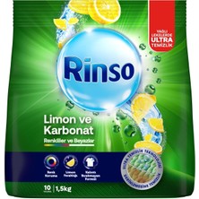 Ayrex Rinso Toz Çamaşır Deterjanı Limon ve Karbonat Renkliler ve Beyazlar Için 1,5 kg