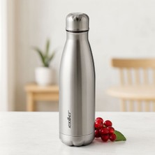 Royaleks 500 ml Paslanmaz Çelik Şişe Termos (Krom, Kaydırmaz Taban)