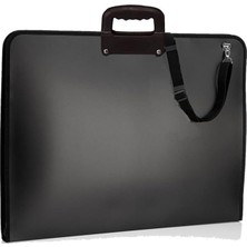 Ayrex Siyah Resim Çantası Fermuarlı Kulplu 37X54 cm 1 Adet Teknik Resim Dosya Çantası 35X50 cm