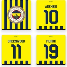 Fenerbahçe Oyuncular-1 Ahşap Bardak Altlığı (4'lü Set) - Lisanslı Orijinal