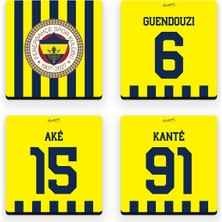 Fenerbahçe Oyuncular-2 Ahşap Bardak Altlığı (4'lü Set) - Lisanslı Orijinal