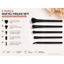 Haneliya 5’li Makyaj Fırçası Seti Siyah – Highlighter, Kontür, Far Karıştırma, Far ve Eyeliner Fırçası