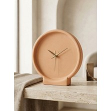 Kaveld Solo Series Minimalist Dekoratif Masa Saati – Mermer Döküm, Rakam Sız Özel Tasarım Konsol ve Ofis Saati (17.5 x 18 Cm)