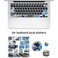 ✨ Sanatsal Dalga Desenli Parlak Klavye Tuş Sticker Seti – Estetik ve Koruyucu ✨