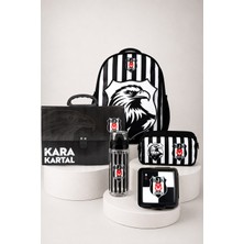 Lisanslı Beşiktaş Özel Tasarım 3D Kartal Küçük Boy Anaokul,Saplı Klasör Ve Kalem Çantası,Matara,Beslenme Kabı Seti