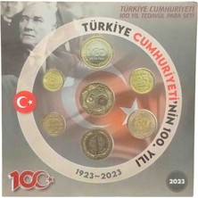 Yediotuz Digital Pazarlama 1923 - 2023 Cumhuriyet 100 Yılı.  2023 Madeni Para Seti Özel Folderinde.