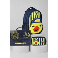 Lisanslı Fenerbahçe Yellow Collection 3D Baskılı Büyük Boy Okul Çantası,Saplı Klasör Çantası ve Kalem Çantası