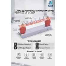 Sutem 5 Vidalı Izolatörlü Eş Potansiyel Topraklama Barası (200A - 20CM) 1 Adet