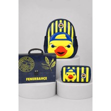 Lisanslı Fenerbahçe Yellow Collection 3D Baskılı Küçük Boy Anaokul,Saplı Klasör ve Kalem Çantası Seti