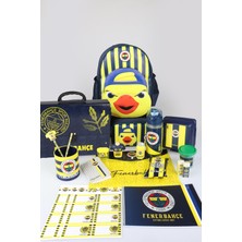 Lisanslı Fenerbahçe Yellow Collection Full Kırtasiye Seti 3D Baskılı Küçük Boy Anaokul,Saplı Klasör ve Kalem Çantası,Beslenme Kabı ve 500 Ml Matara Seti