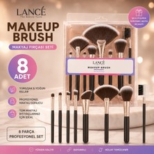 Lance Lancé  8'li Makyaj Fırça Seti Profesyonel Makyaj Fırçaları Fondöten Pudra Allık Far Fırçası