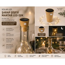 Haneliya Solar LED Şarap Şişesi Mantar Lamba – Mini Bakır Telli Güneş Enerjili Dekoratif Şişe Işığı