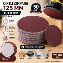 UGR Cırtlı Zımpara 125 mm 80 Kum Deliksiz – 50 Adet Yuvarlak Disk Zımpara