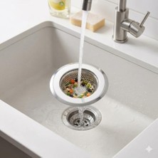 TeknoKapsül 11.5cm Paslanmaz Çelik Evye Süzgeci, Tıkanma Önleyici Metal Lavabo Filtresi, Mutfak Lavabo Gider Süzgeci, Kolay Temizlenir
